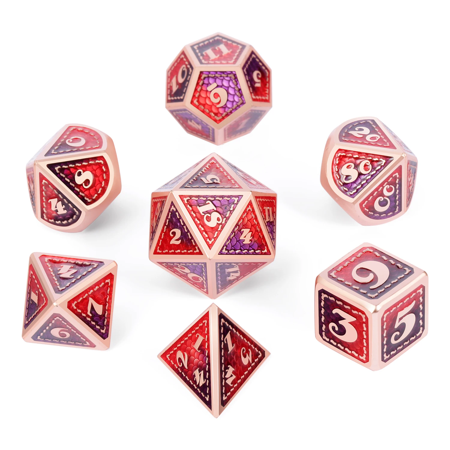 New design Metal Dice Set D4 D6 D8 D10 D12 D20 D100 Custom Metallic Dragon DND Dice Set for Dungeons and Dragons DND Dice Game