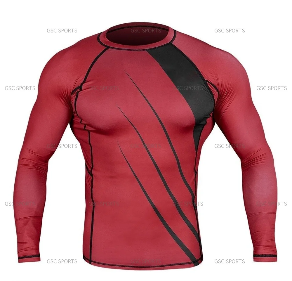 Специально разработанный компрессионный rashguard BJJ Rashguard бойцов мужской тяжелый дизайн Топ гвардии MMA базовый слой топы