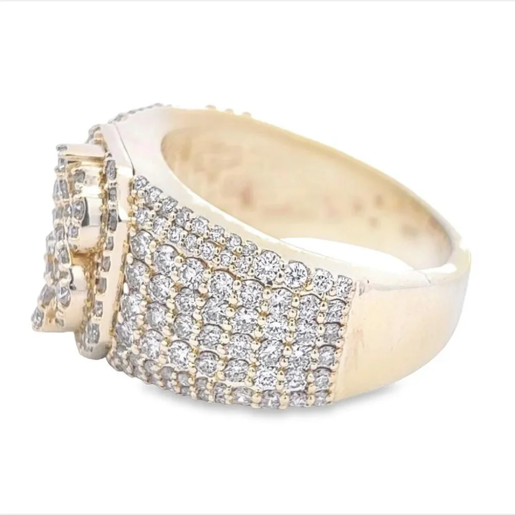 European And American Hiphop Jewelry Ring With Hollow Dollar Symbol Men Ring For Parties Natural Diamond 925 Sterling Silver