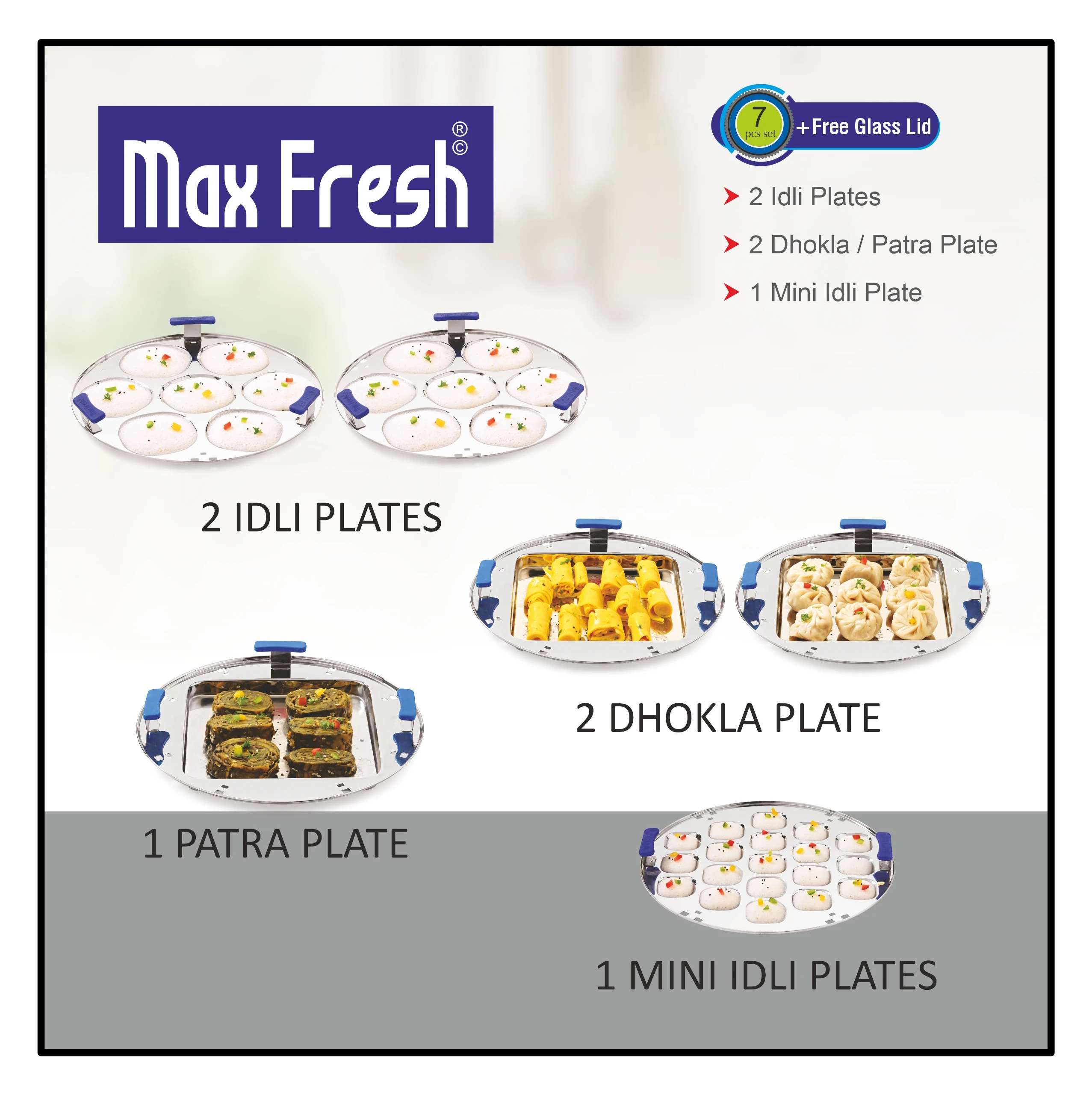 Maxfresh современное квадратное дно для сэндвича Multi Kadai подачи сразу 2 тарелок прочный металлический дизайн