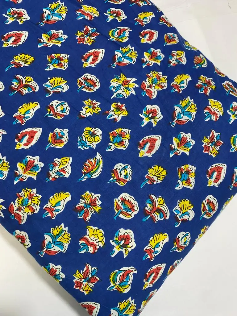 Standard Quality Flower Cotton Fabric for Making Apparel Dress Available at Affordable Price from India