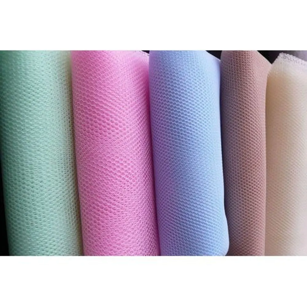 White Soft Tulle Mesh Fabric for African Bridal Wedding Polyester Lining & Decoration Material customized color available