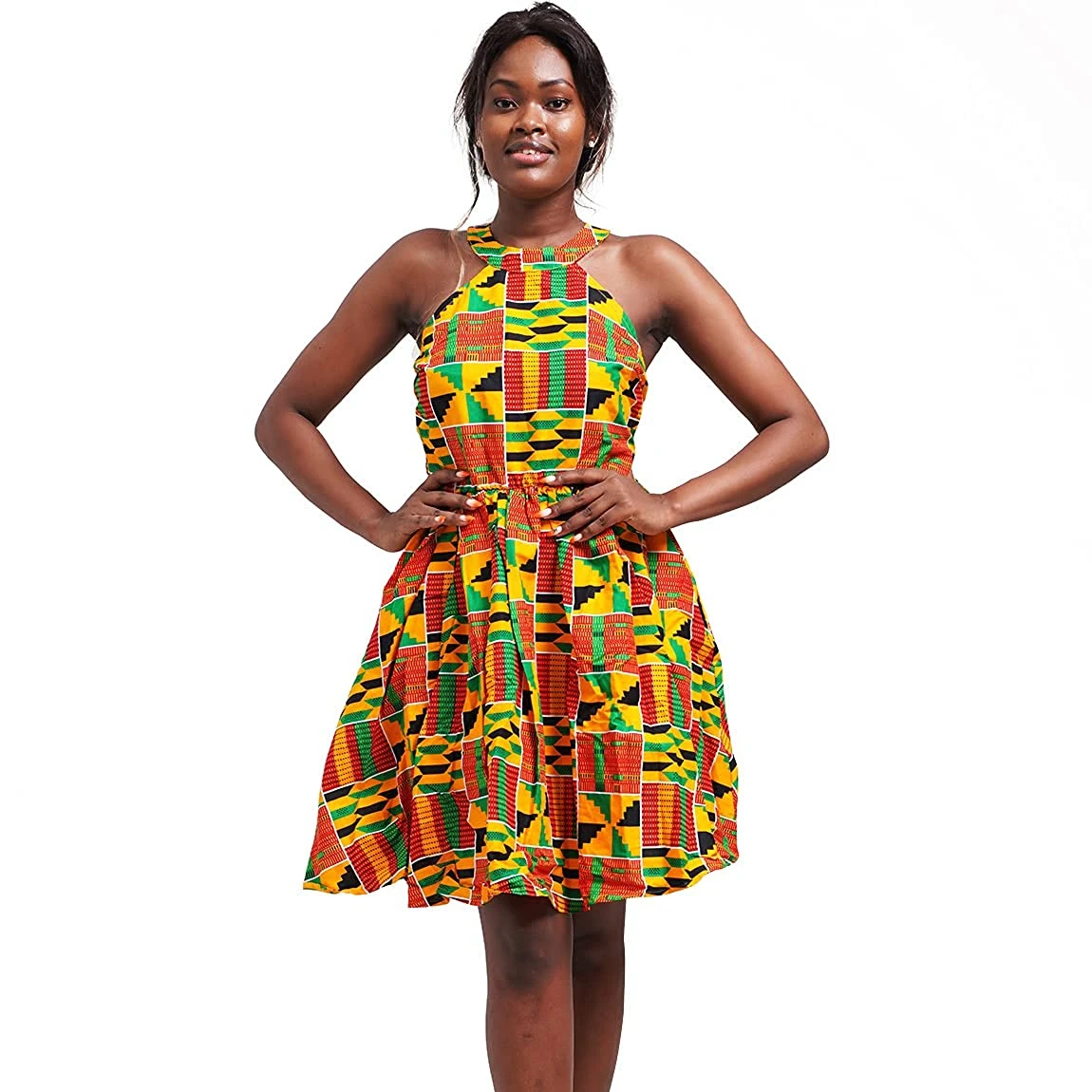 African kente print wax cotton  kurtis Dress Kaftan Women top Ankara Batik Print Traditional Clothing Casual Party Dresses