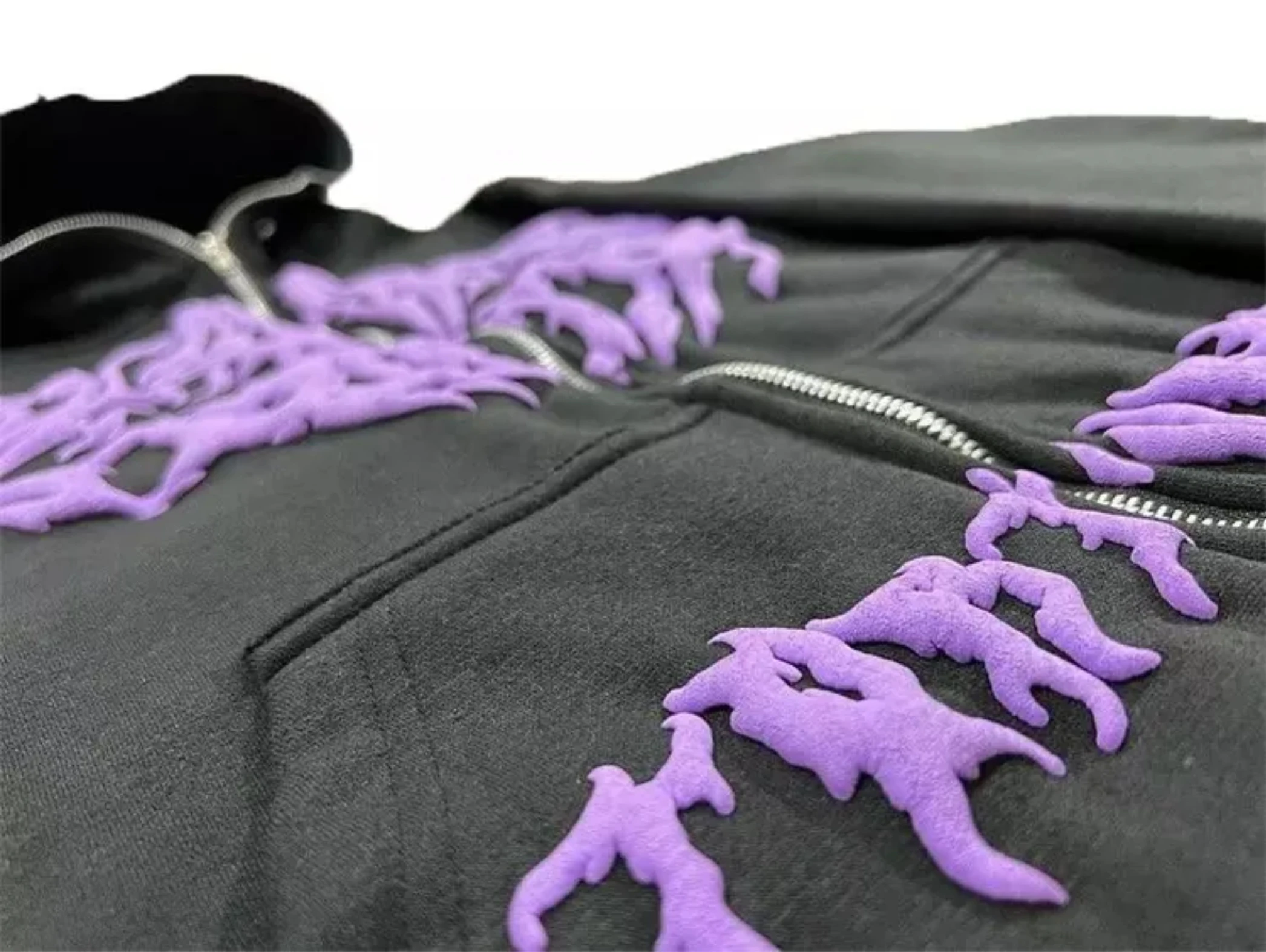 New Arrivals Men Autumn Custom Puff Printing Street Long Sleeve Slim Fit Solid Color Casual Tops Dark Grey Men Stylish Hoodies