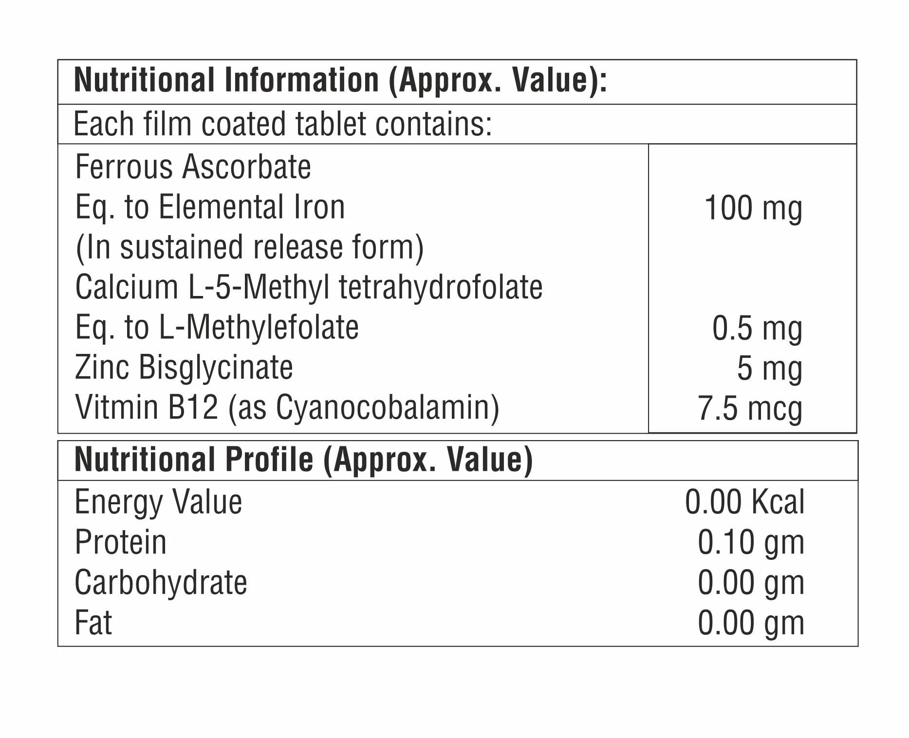 Hot Sale private label Gmp certified iron food Supplement ferrous ascorbate with zinc Tablets For Women and Men