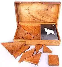 Attractive Heart Tangram Set with play Cards Wooden Puzzle Game High Quality wooden Puzzle Game At Latest price