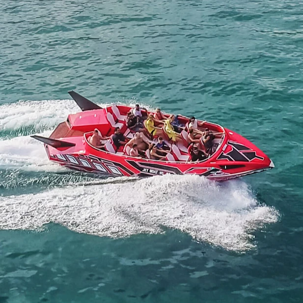 Alesta Marine Luxury Commercial Jet Boat YELLOW New Fiber Glass Entertainment Speed Boat Best Quality White Ocean Sea Lake River