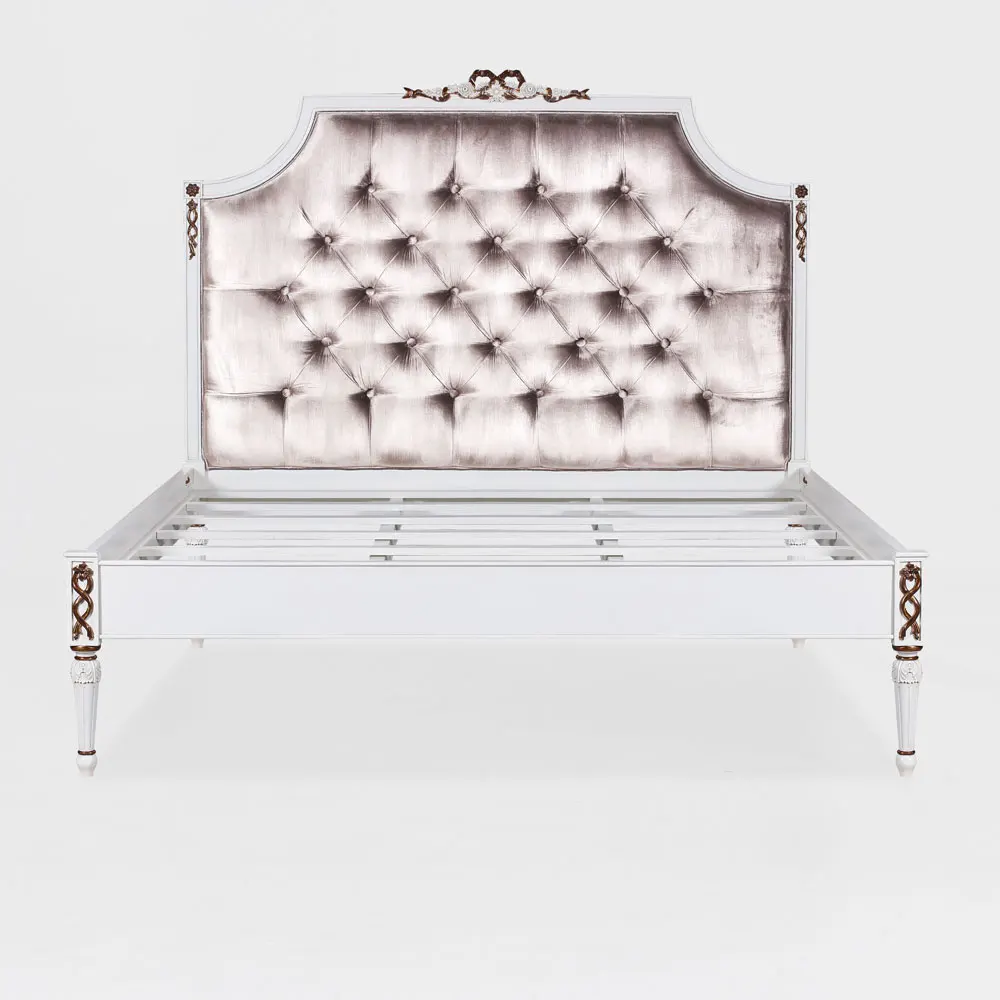 French Furniture Style Bed Luxury French Furniture Classical Bedroom Set Furniture Gold Antique Wood Technics Leaf Handcraft
