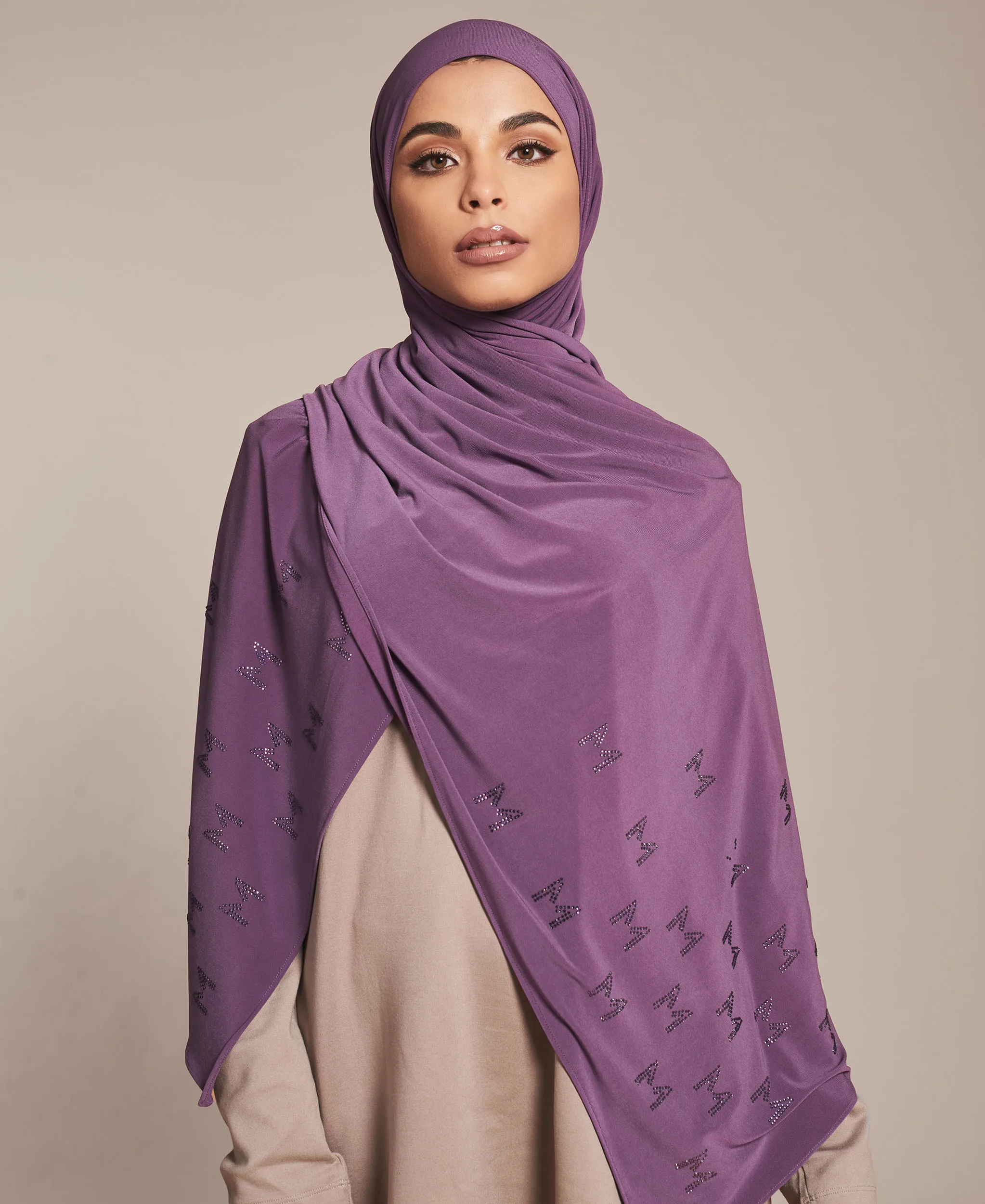 New Netherlands Popular Custom Made Stone LOGO Lycra Jersey Hijab Scarf