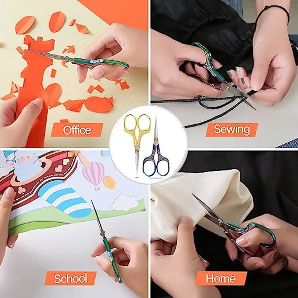 Small Sharp Scissors 5 Inch Precision Scissors-2 Pack,razor Sharp Blade Shears For Craft Embroidery Sewing School Office Cutting