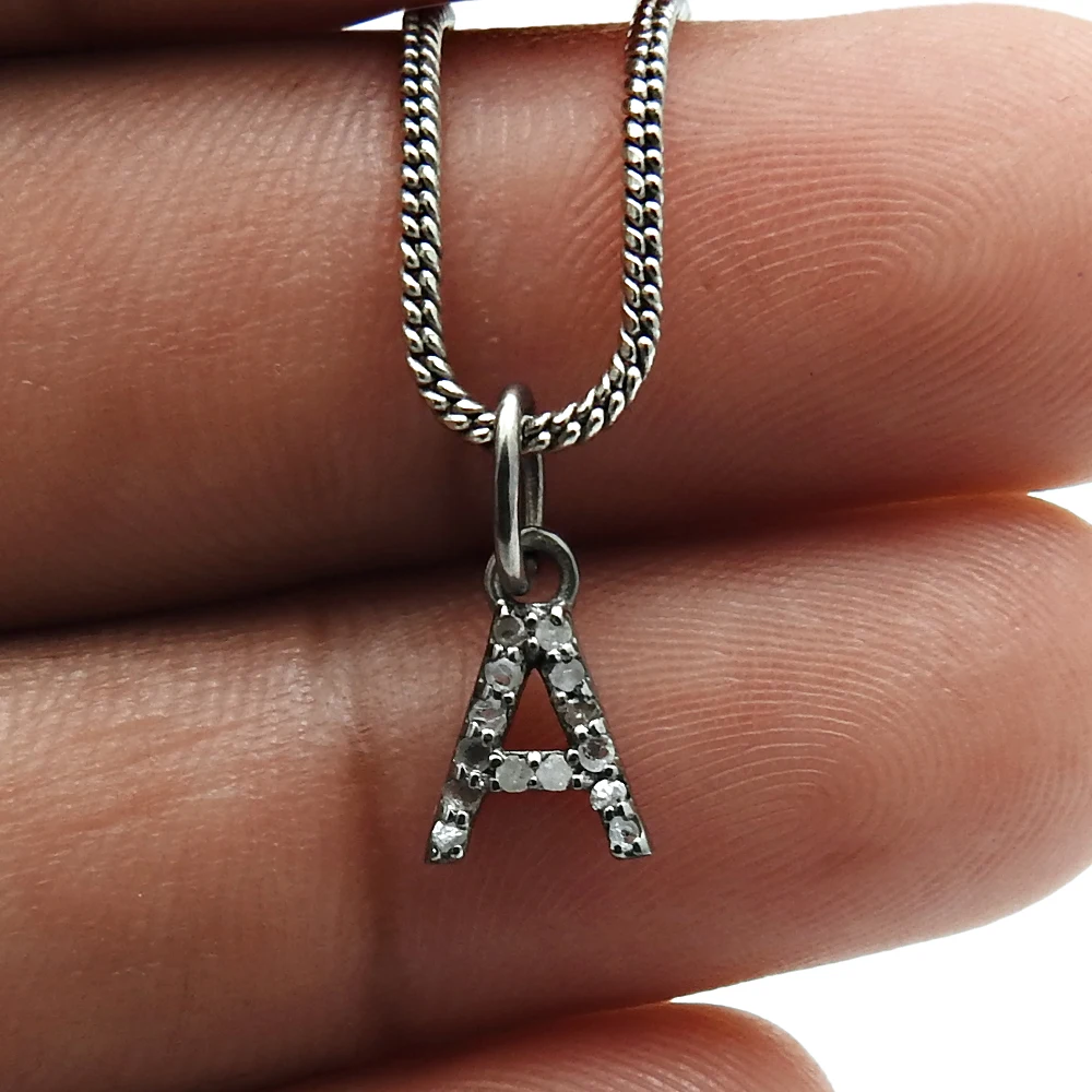 B Alphabet Black Rhodium Plated 925 Sterling Silver Natural Diamond Pendant Gift For Her Wholesaler Manufacturer Supplier India