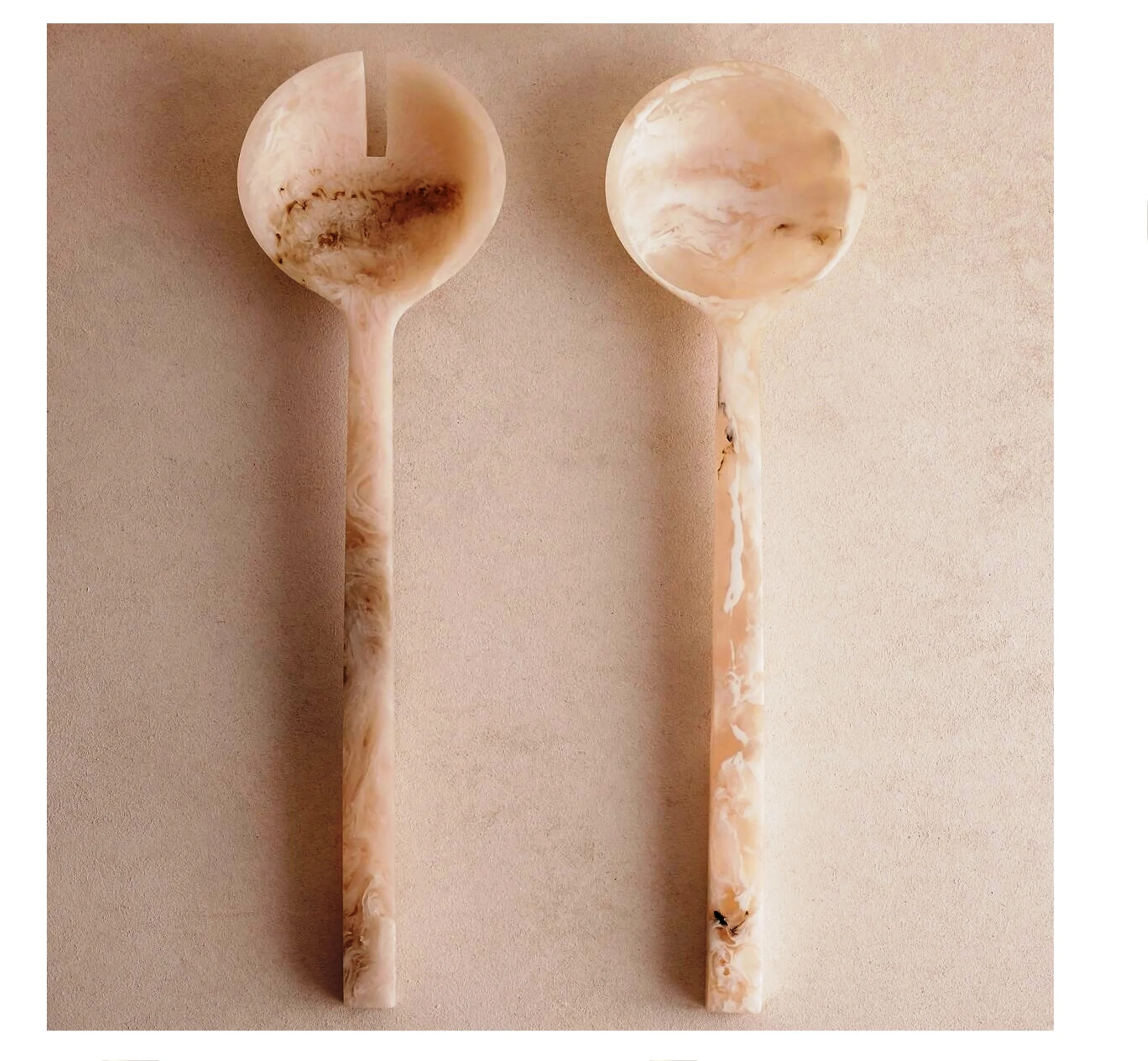 113 Customized Size & Color Resin Wooden Metallic Salad Servers 2 Piece Set High Quality Handmade Products Made In India