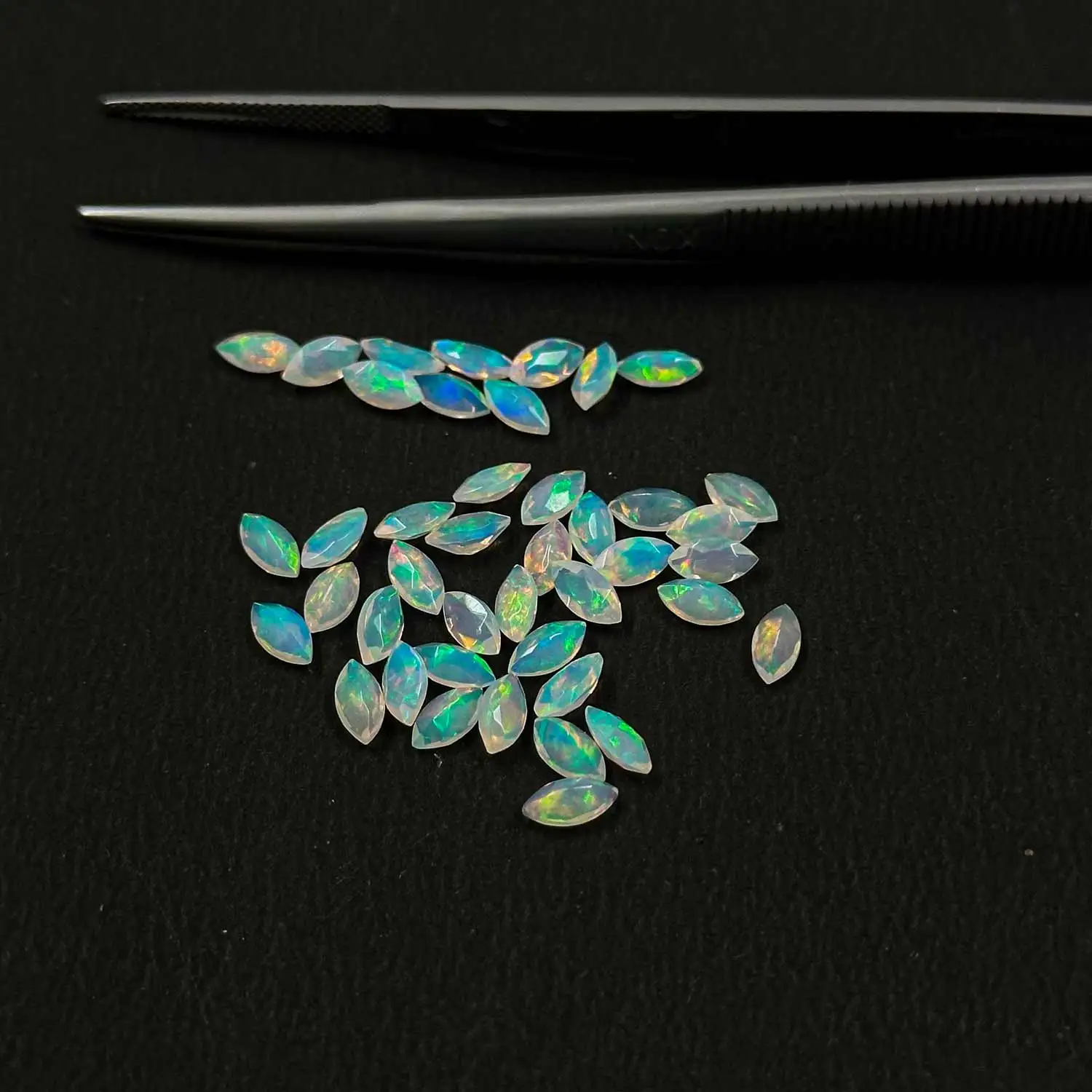 Best Selling 5mmx10mm Ethiopian Opal Marquise Cut Multi Fire Genuine Semi Precious Crystal Stone Amazing Quality Opal Faceted