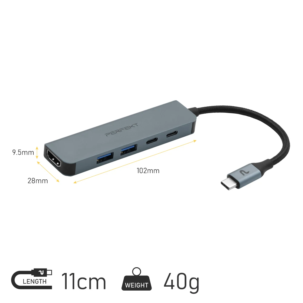 5-in-1 4K60Hz HDMI USB 3.2 Compact Hub
