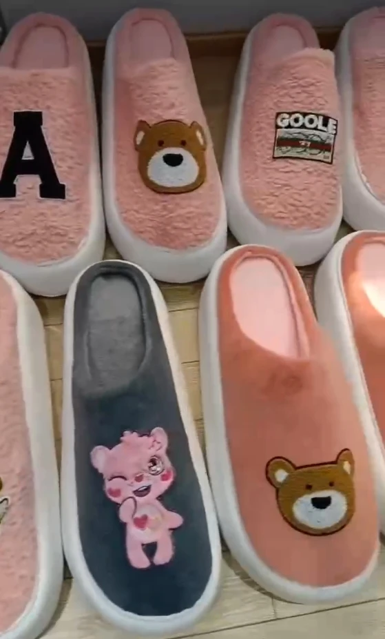 Bulk Winter Warm Cotton Slippers  Shoes Wholesale  Bales inventory shoes stock tail Slippers