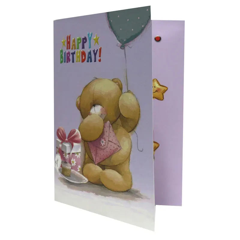 popular voice record music greeting card birthday gift cards with full color printing, birthday cards