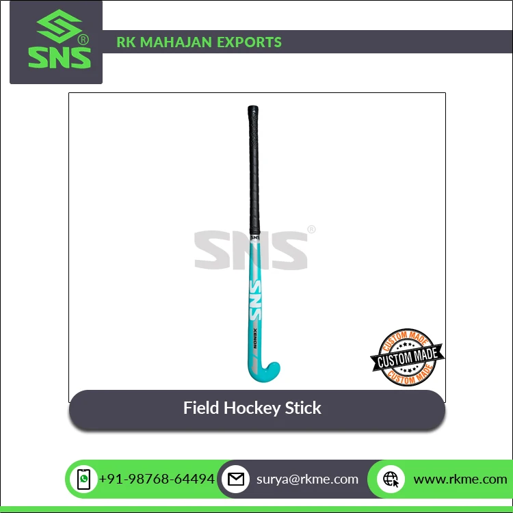 Premium PU Paint Finish 7-ply Laminated Blade and 3-ply Laminated Handle Wooden Field Hockey Stick from Indian Supplier