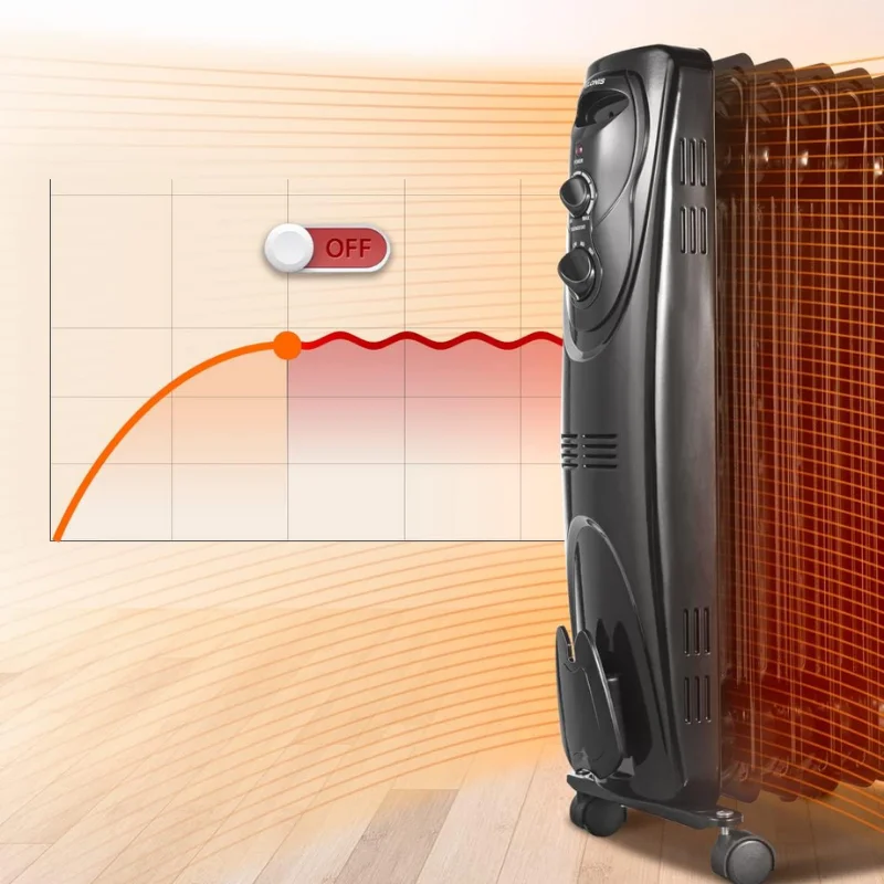 HOT PRODUCT Oil Filled Radiator Heater for indoor use Large Room Safe with Thermostat, 1500W Energy Efficient Quiet Space Heater
