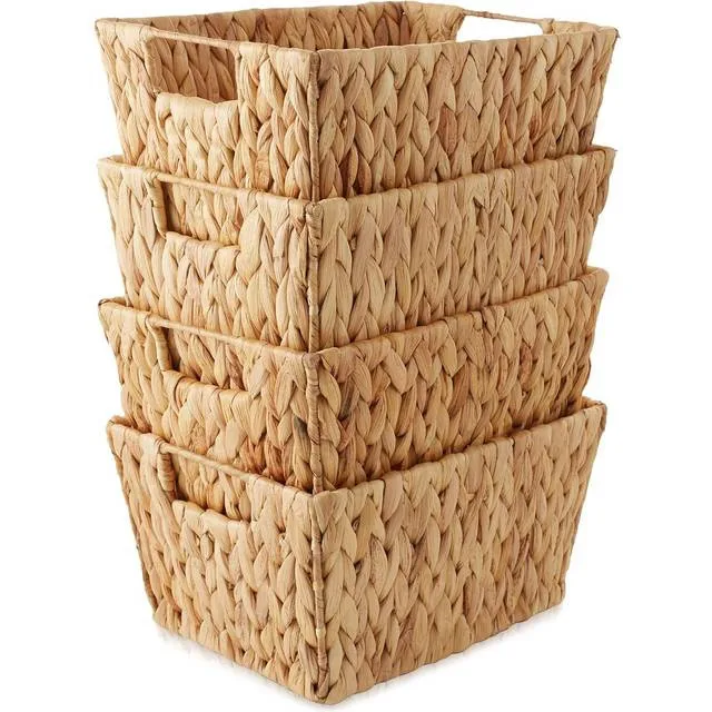 100% Handmade Hyacinth Baskets Water Hyacinth Storage Box High Quality Natural Vietnam Sustainable Storage Boxes & Bins