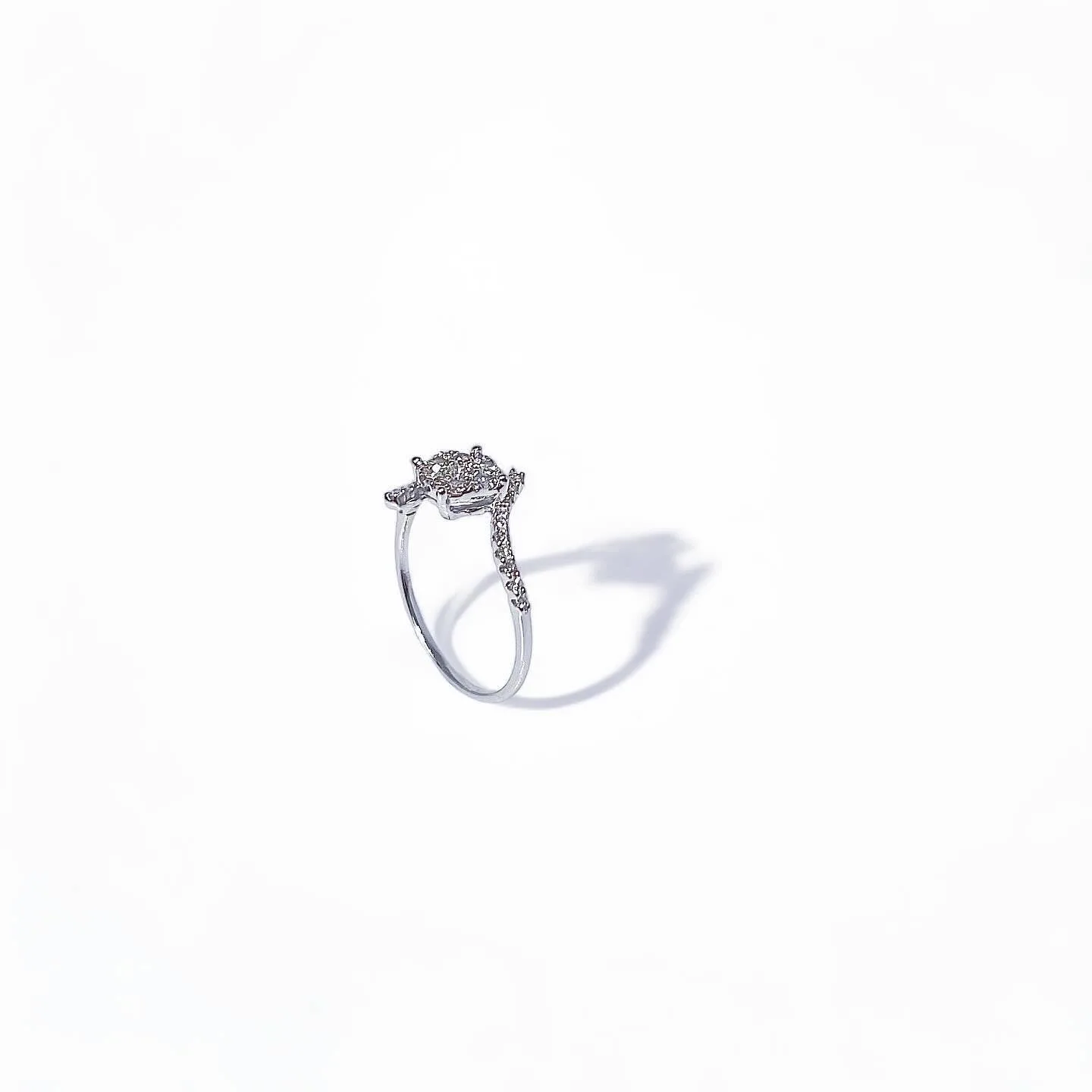 OEM женские ювелирные изделия 925 стерлингового серебра 10K 14K 18k золото 750 белое кольцо с бриллиантом