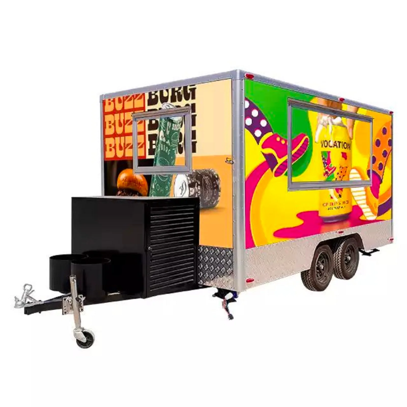 New Type Street Selling Coffee Van Catering Cart Burgers Fries Ice Cream Bus Mobile Food Truck for sale