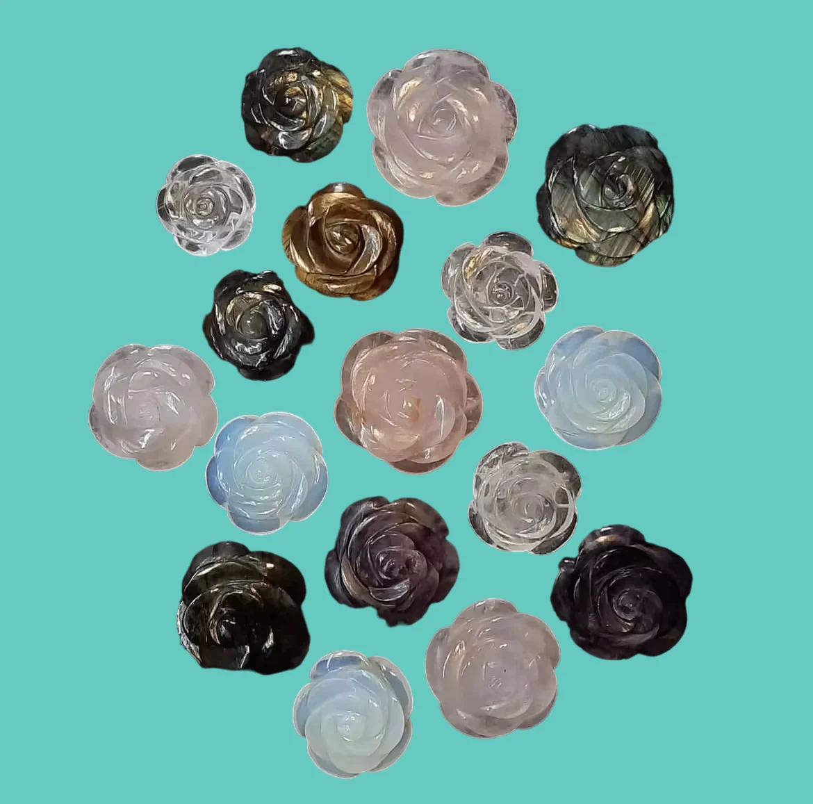 Direct Factory Supply Agate Rose Healing Stones 50-80gms Crystal Gemstone Weights Hand Carved Love Available Competitive Price