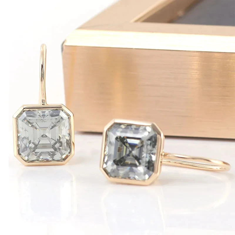 2023 Trendy Fashion Women Jewelry Luxury Classic Gold Plated 925 Sterling Silver Lab Grown VVS Moissanite Diamond Stud Earrings