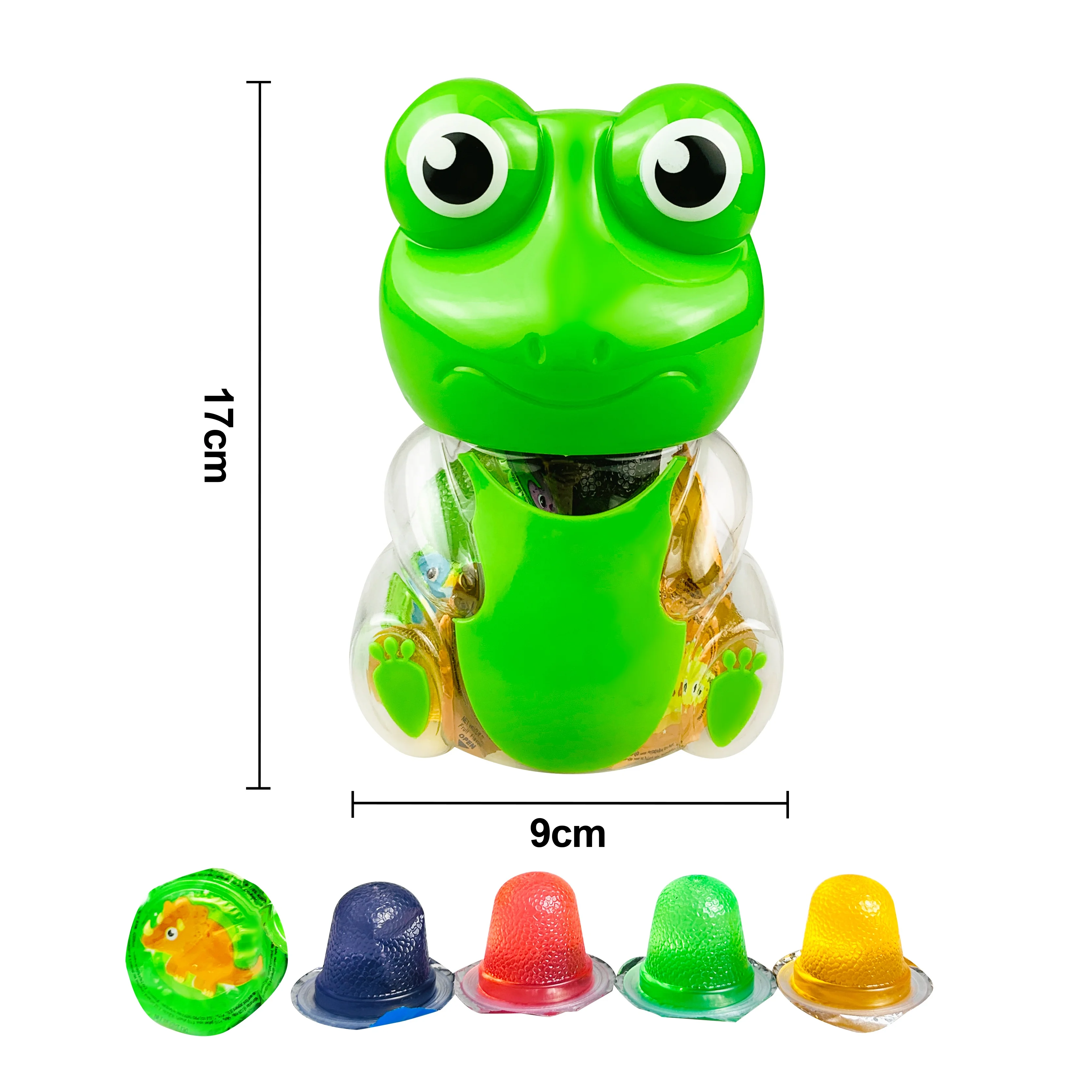 OEM Halal Cartoon animal frog jelly cup 15g Fruits coconut Jelly Cup Pudding Sweets Desserts jelly Daily Sweets Snacks