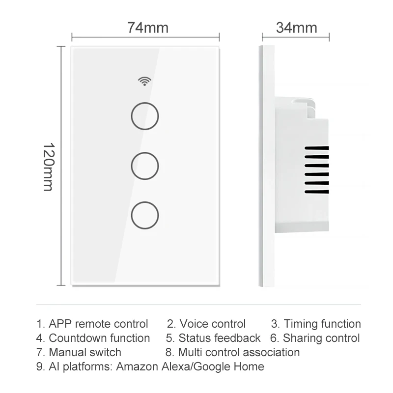 Universal Wall Switch Socket switch lumiere intelligente tuya smart switch