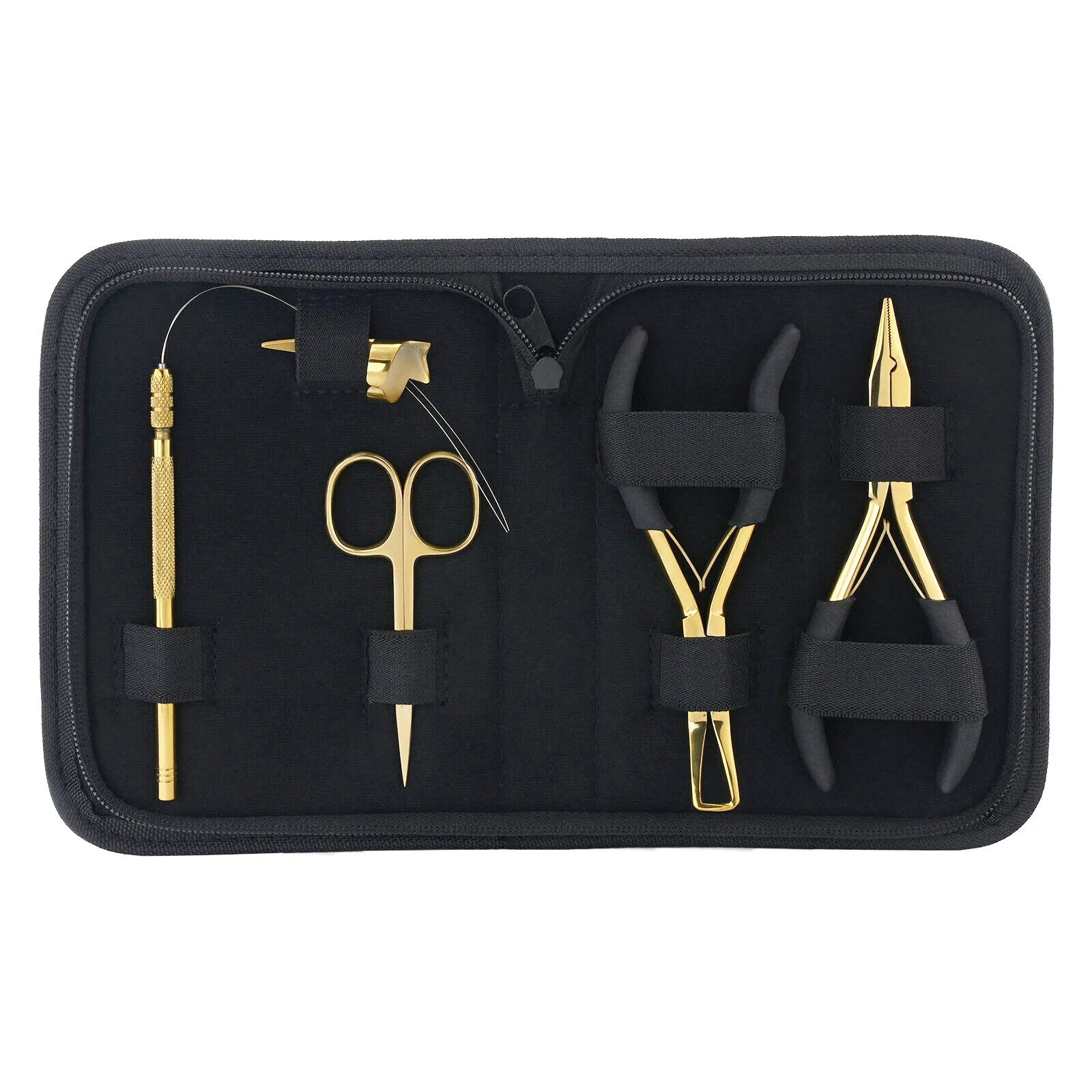 Hair Extension Micro Bead Closer & Remover Plier Sustainable Stainless steel Gold Plated Hair Extension Tools With Pulling Loop