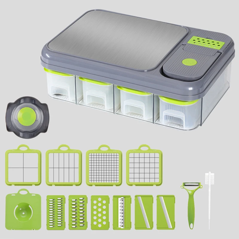 Manual Food Prep Veggie Multipurpose Multifunctional Chopper Vegetable Cutter For Salad Potato Carrot Garlic