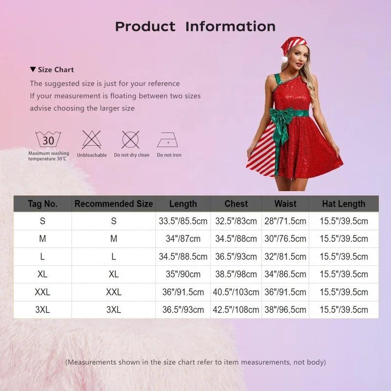 Women Christmas Costume Santa Claus Costume Sleeveless Dress With Santa Hat Set Xmas Party Costumes Christmas Dresses
