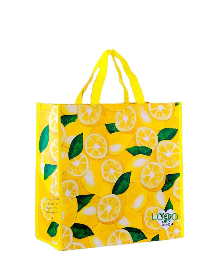 Grocery Shopping Tote Bag Eco Friendly Reusable RPET Material With Customized Logo And Color