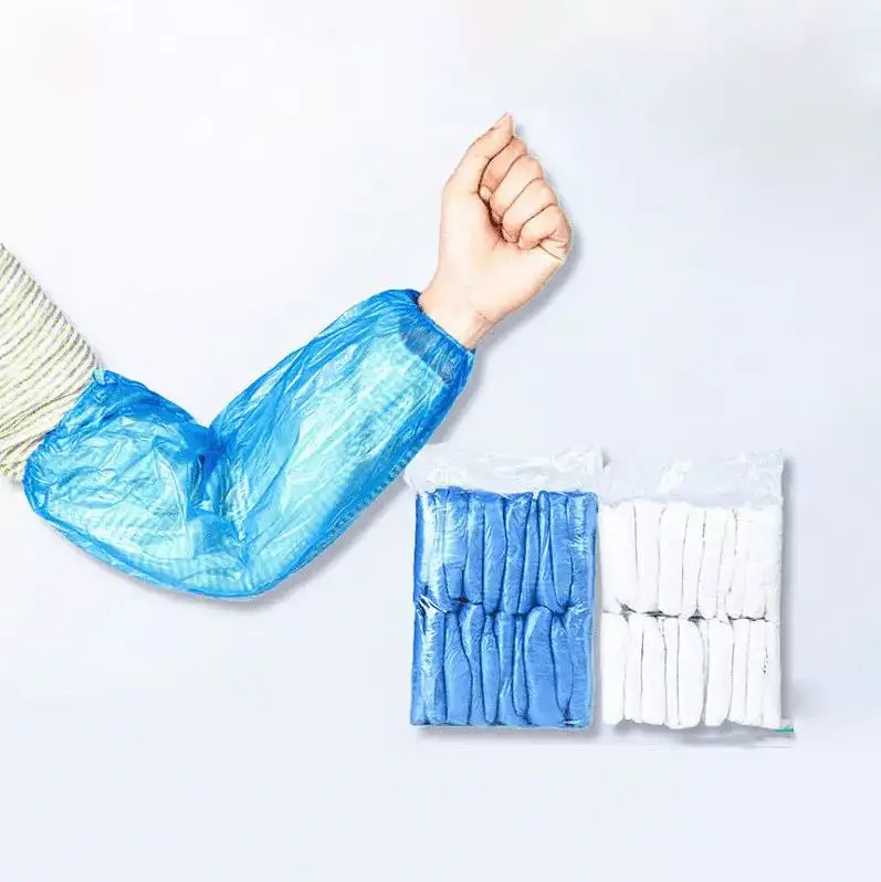 oversleeve on hands Polyethylene Ldpe Plastic Arm Disposable Pe Sleeve Cover With Elastic Cuff
