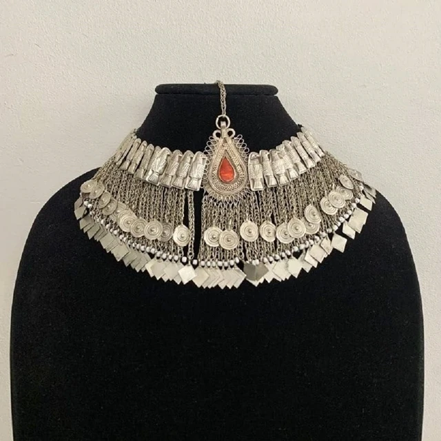 Indian Afghani Oxidized Traditional Jewelry Ethnic Afghan Gold Silver Color Alloy Acrylic Beads with latest designs