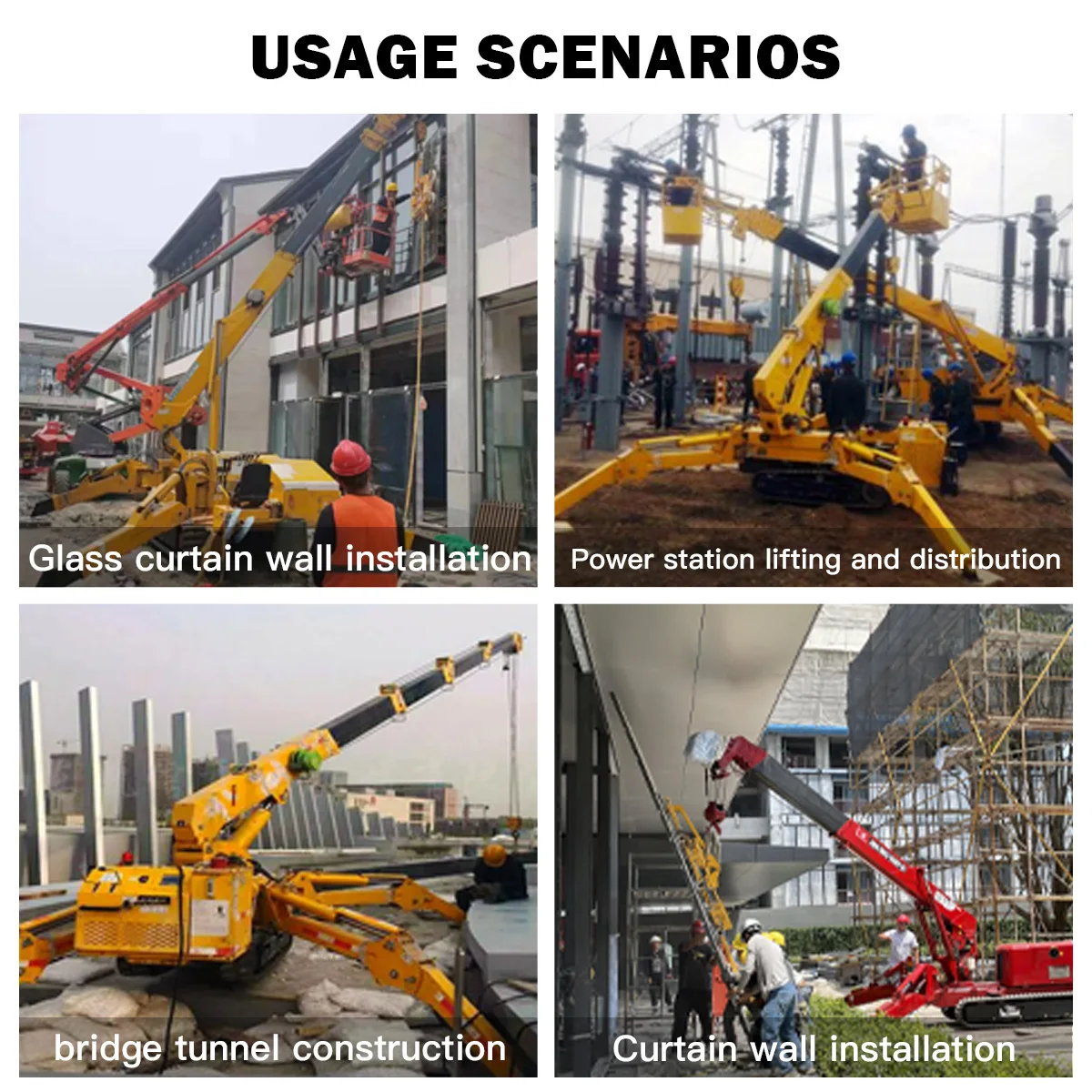 10 Tons Telescopic Crawler Spider Crane With Flying Jib Remote Control Crane