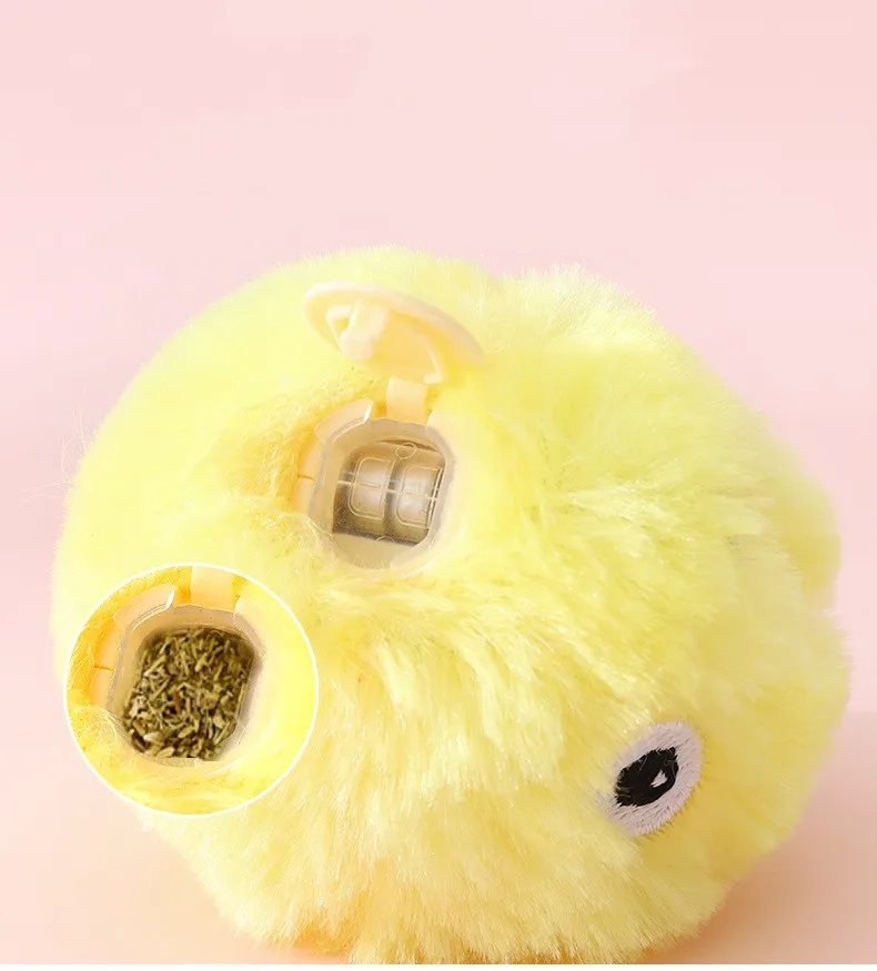 Wholesale Funny Automatic Sound By Touch Plush Cat Catnip Toy Gravity Calling Interactive Cat Toy Ball