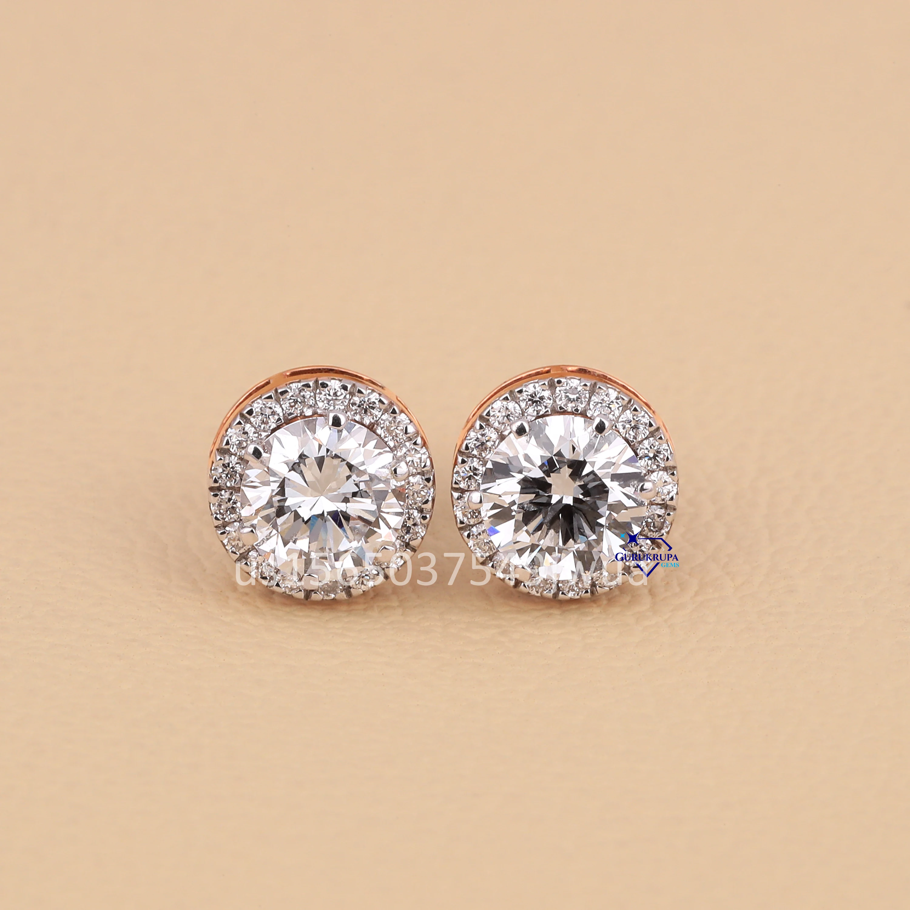 piercing jewelry 6 prongs set Moissanite diamond stud earrings in white 14K women earrings Real diamond ear studs jewelry