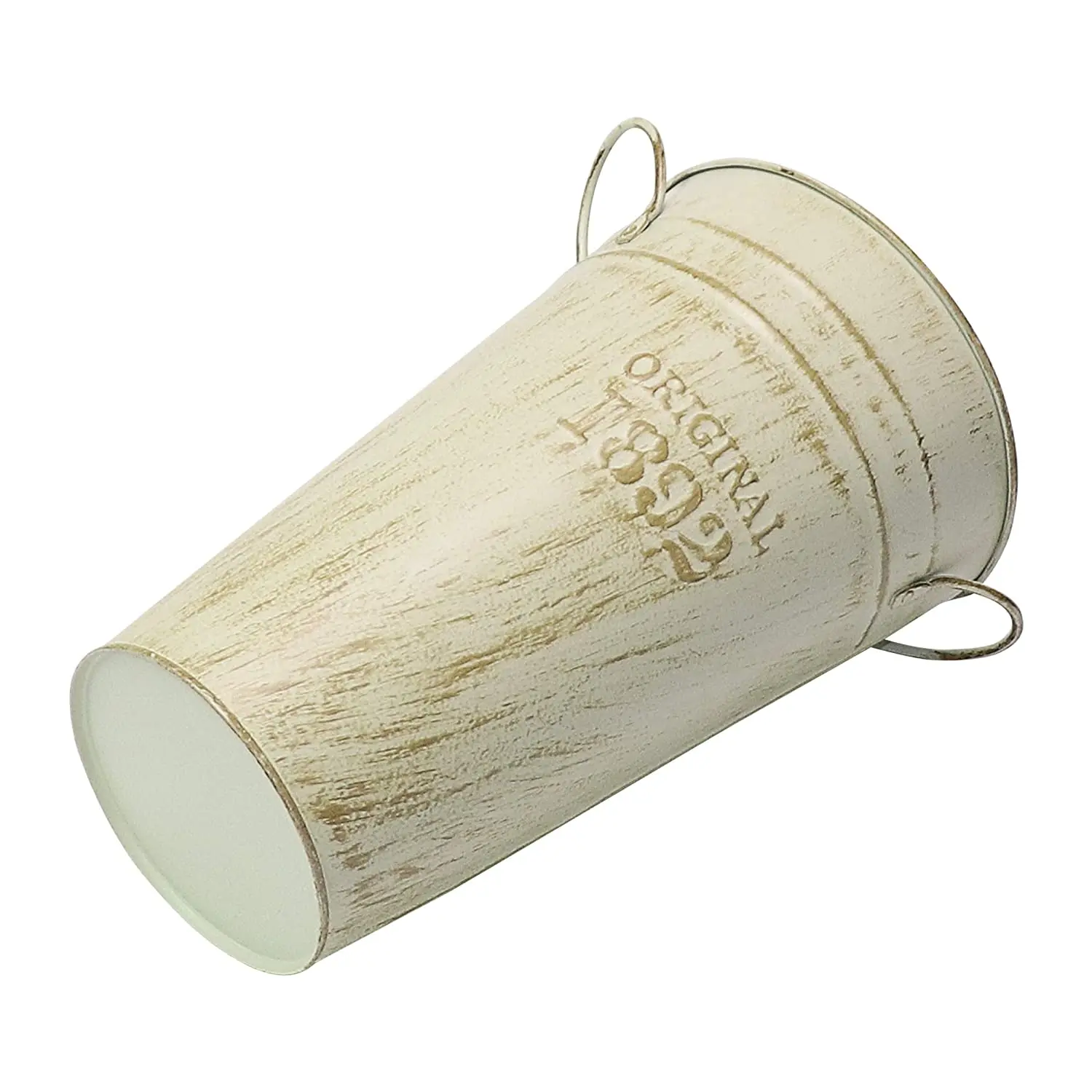 French Country Style Galvanized Vase Flower Bucket Farmhouse Decorative Tin Vases for Decor Rustic Metal Flower Vase Decor