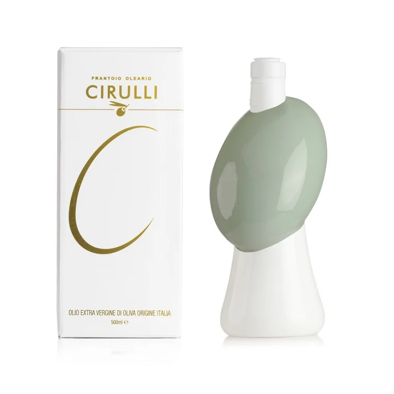 Premium quality italian  Extra Virgin Olive Oil Green ORCETTO gift souvenir Cultivar Coratina 500ml for sale