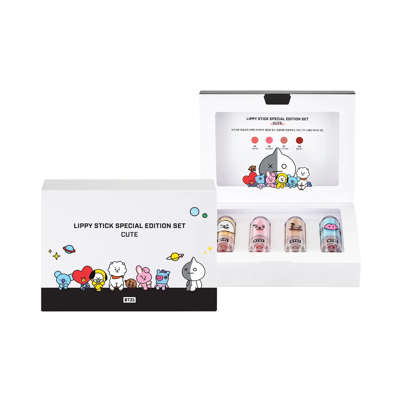 [VT Cosmetic] BT21 Lippy Stick Special Edition Set - 2 Types - Korea Beauty Manufacturer / Korean Cosmetic Best