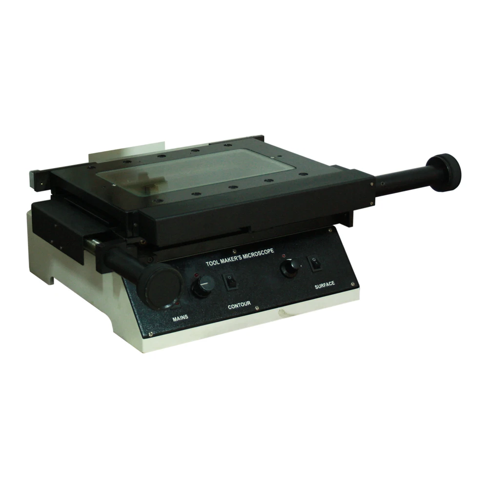 Advanced Toolmaker Microscope with D.R.O. Model RTM-901A Large and Heavy base provided extra overall rigidity to the instrument