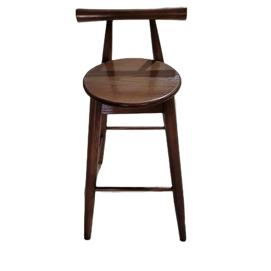 Export Standard Bar Chairs Natural Wood Material Oak Ash Wood Adjustable Traditional Design Outdoor Home Bar Furniture