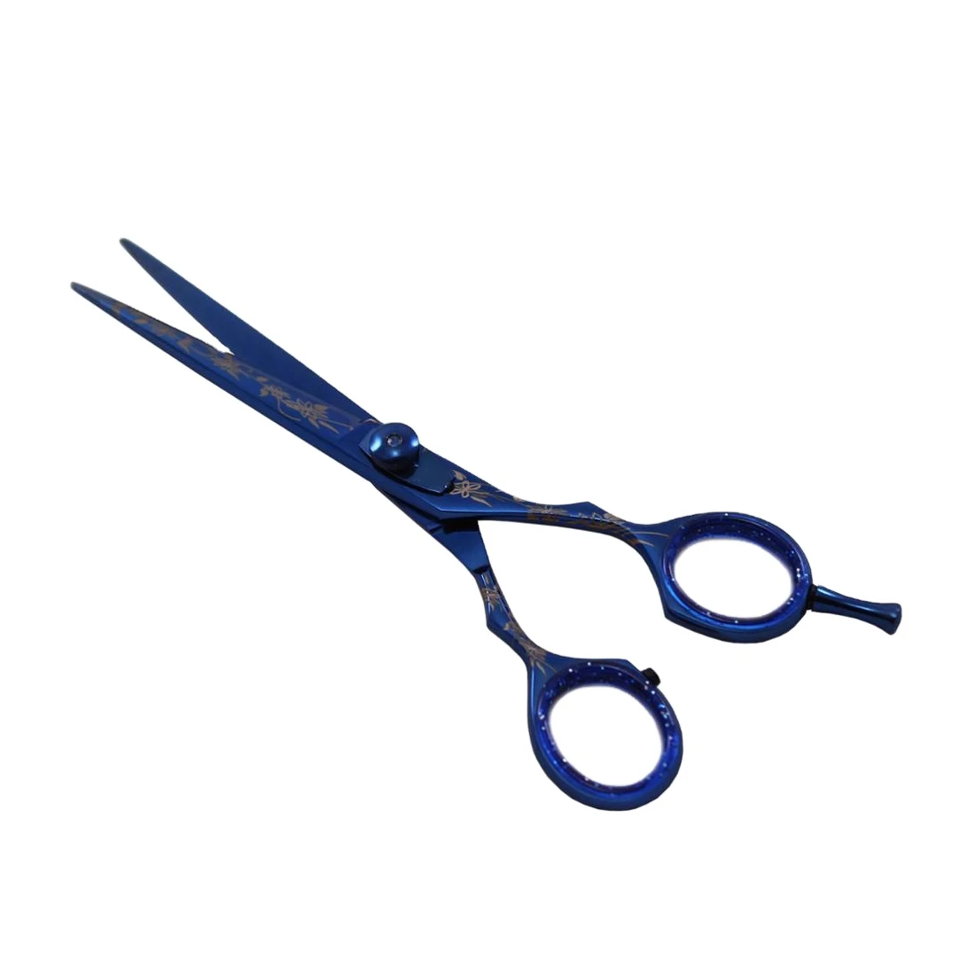 Barber Scissors Blue Color Adjustable Screw Barber Stainless steel colorful Barber scissors for haircut
