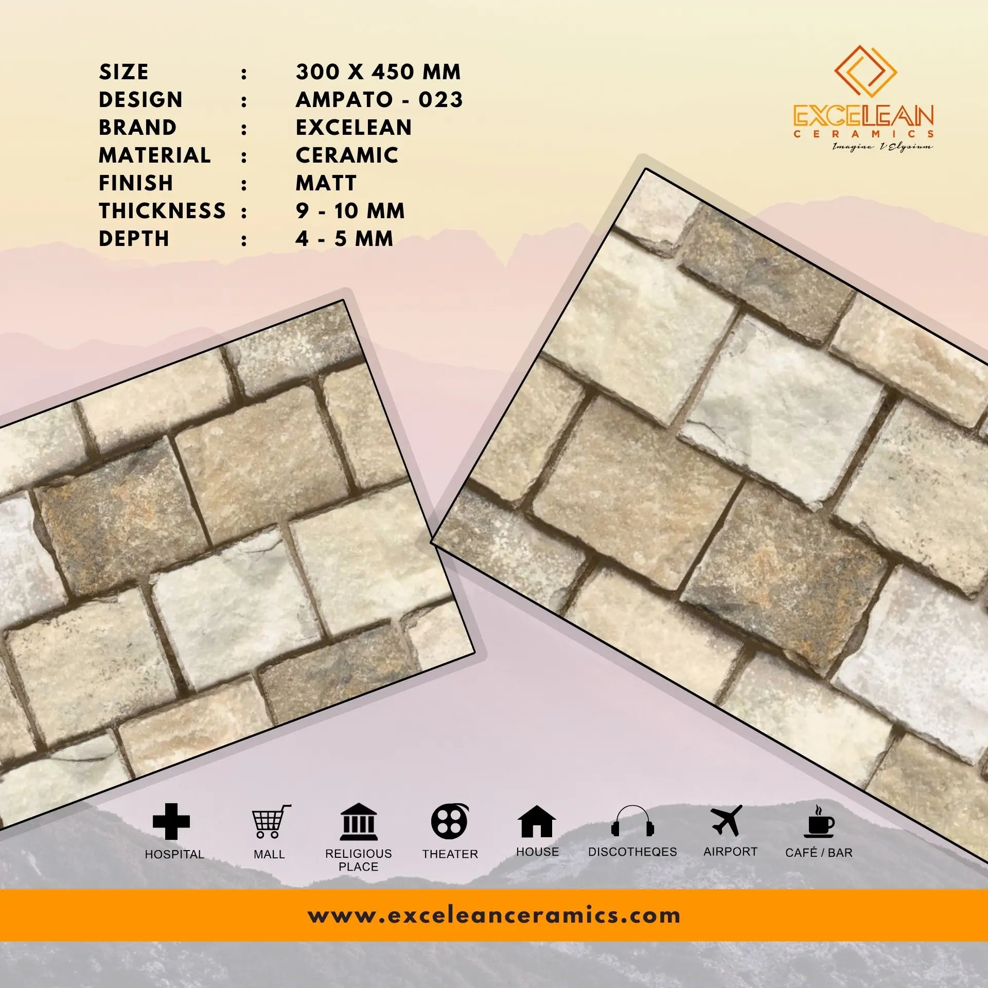 Американские стандарты высокая глубина фасадная облицовочная плитка 30x45 см наружная керамика Carreaux 300x450 мм 12x18 дюймов