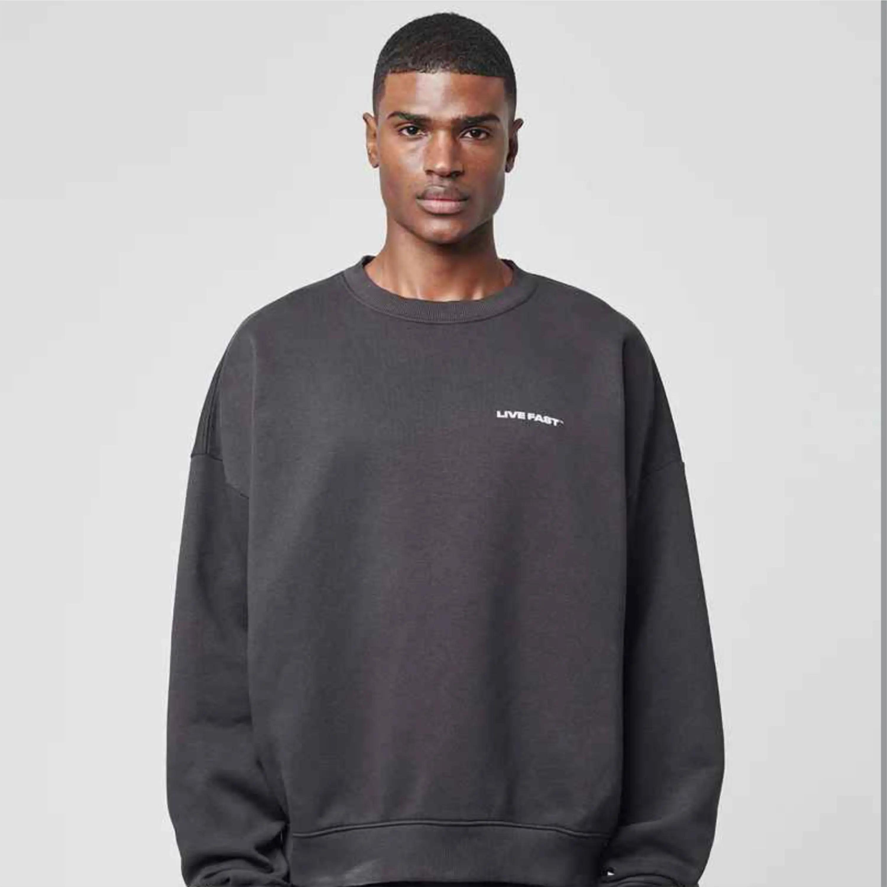 Custom Oversized Knitted Pullover Hoody Sweaters For Men Heavyweight Knitted Fabric Hoodie
