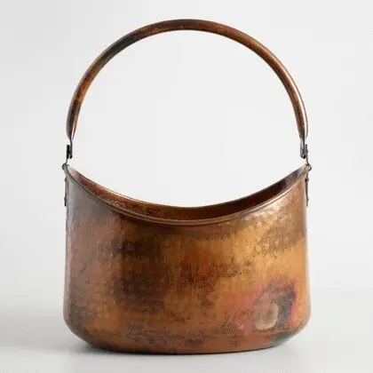 Copper Antique Metal Hamper Design Decorative Bucket Home Decor New Design Best Selling With Handle