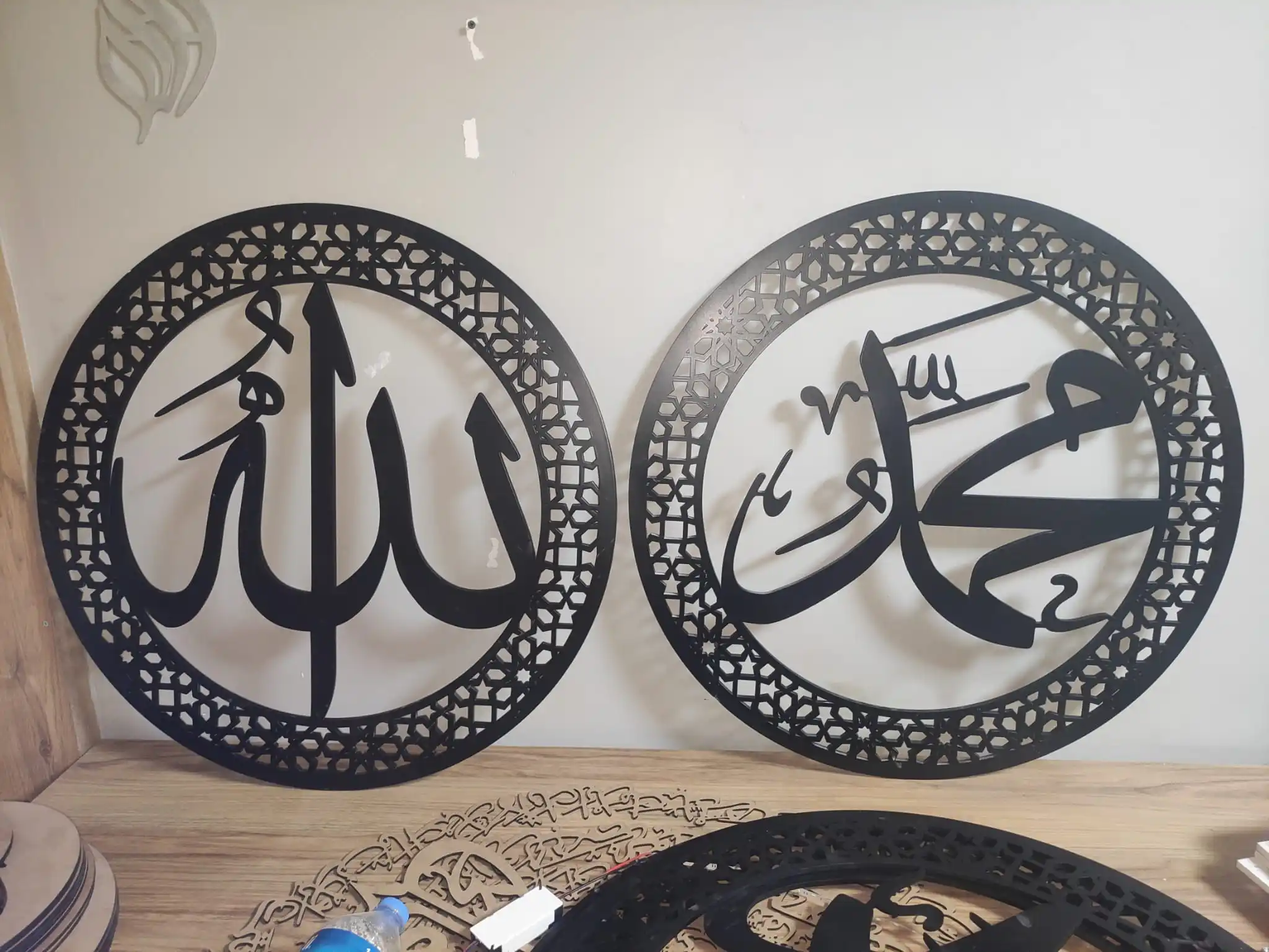 Islamic Wall Art Metal Decor Hanging Ayatal Kursy Customize Arabic Calligraphy First Kalima Islamic Home Decor Eid Decor Ideas