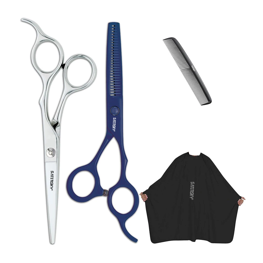 Barber Scissor Professional Shears  Comb Hair Cutting Scissor & Thinning Scissors Cape & Comb Shears Stainless Steel
