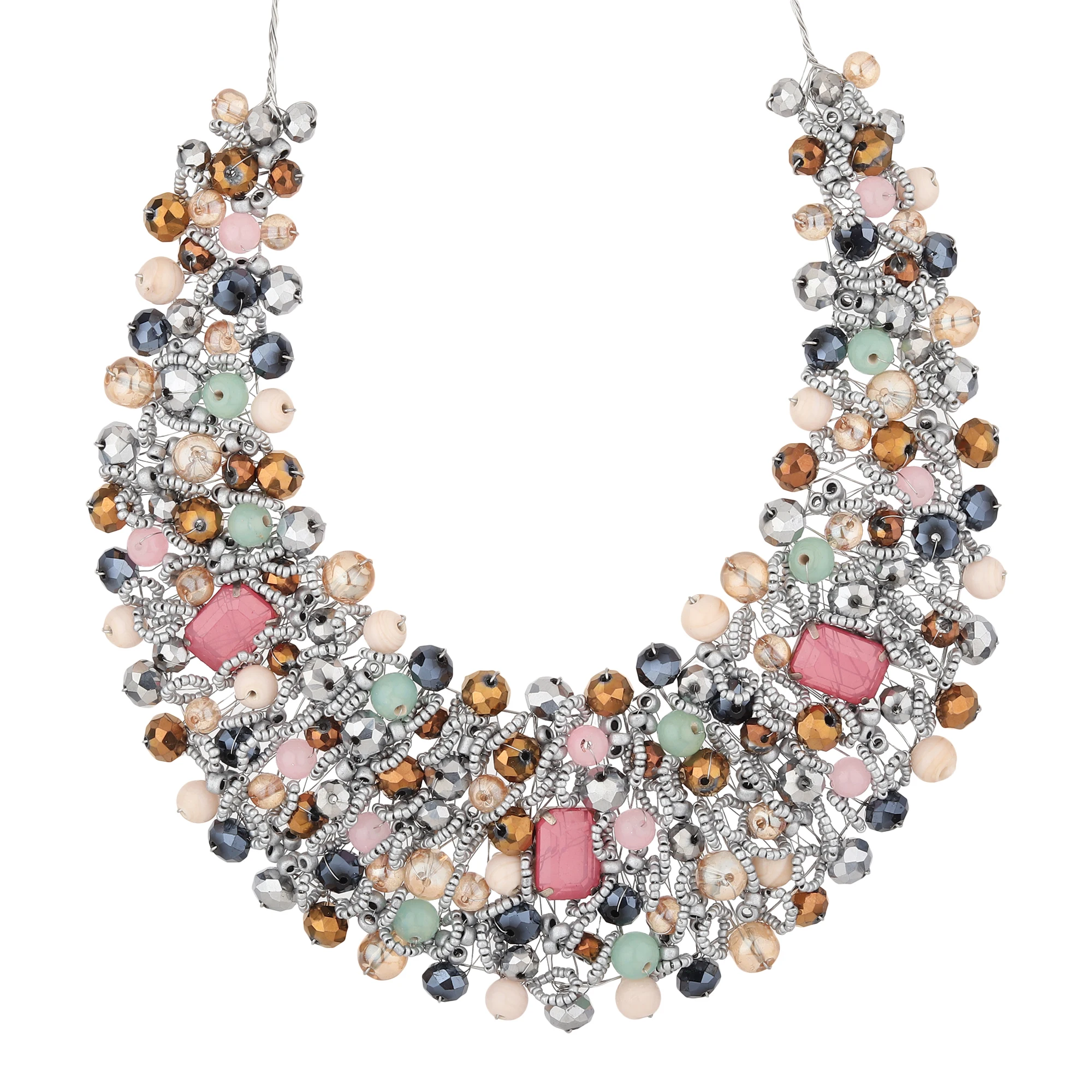 Bohemian Handmade Color Beaded Clavicle Chain Fashion Creative Necklace Female Baroque Pearl Necklace for Women